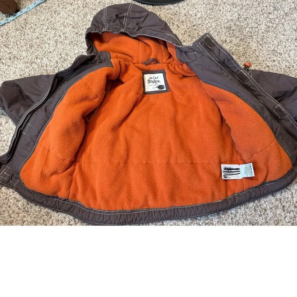 Mini Boden Winter Coat, Boys size 2T-3T, Brown & Orange